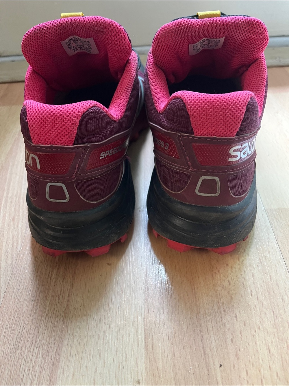 Salomon Women’s Trail Running Shoes - Burgundy with Pink Accents - Picture 4 of 6